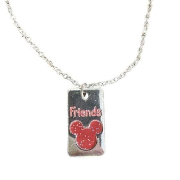 EUC - Silver Pink Mini Mouse 16” Necklace - Picture 1 of 4